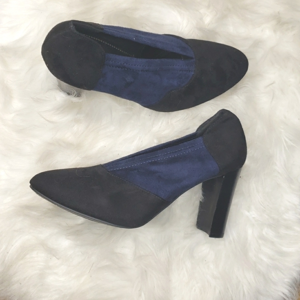 Impo Trea V-Cut Colorblock Pumps Navy Black 7m - image 8